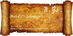 Mató Zsombor névjegykártya
